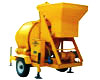 MIXER WITH HYDRAULIC HOPPER, ATTACHED HOIST